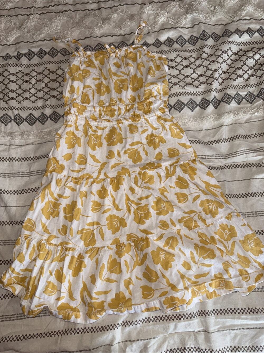 Old Navy Yellow Floral Dress Kids Size 5/6